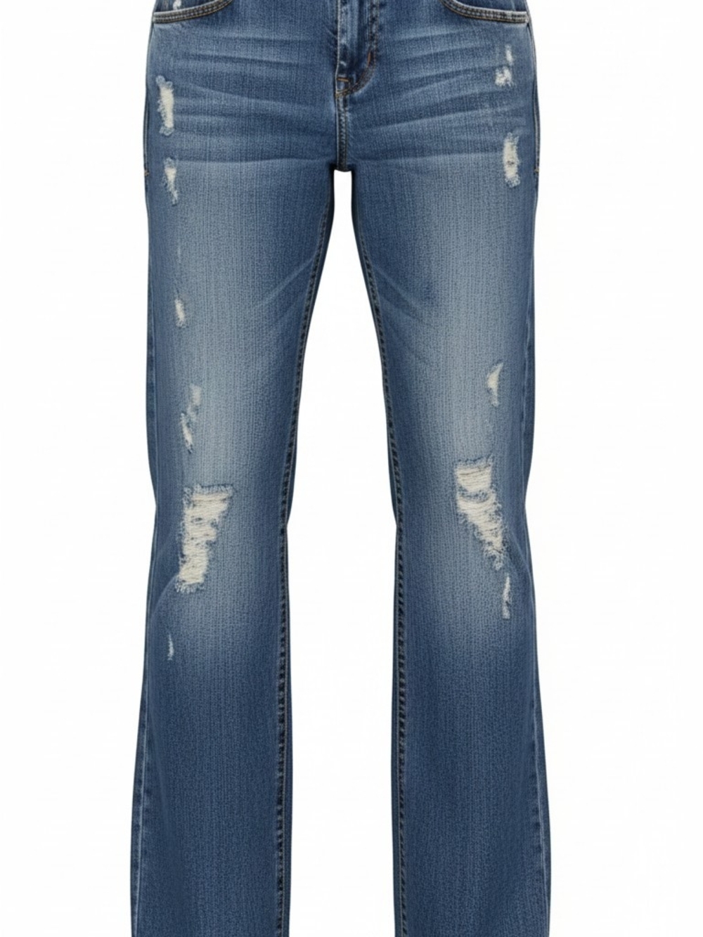 Velvet Heart Used Women's Distressed Mid-Blue Bootcut Jeans Size 2